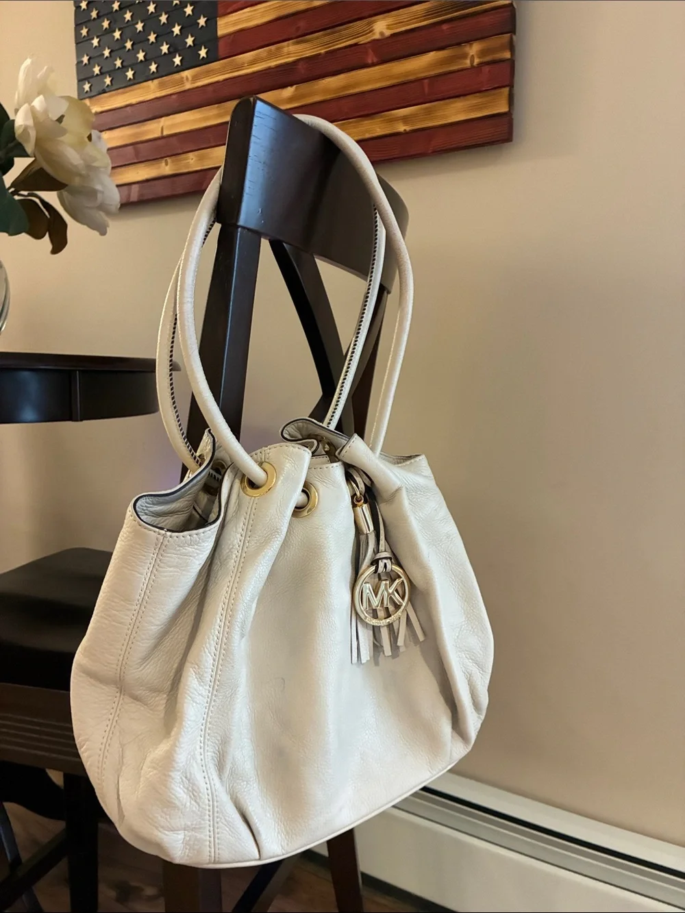 Michael Kors white leather